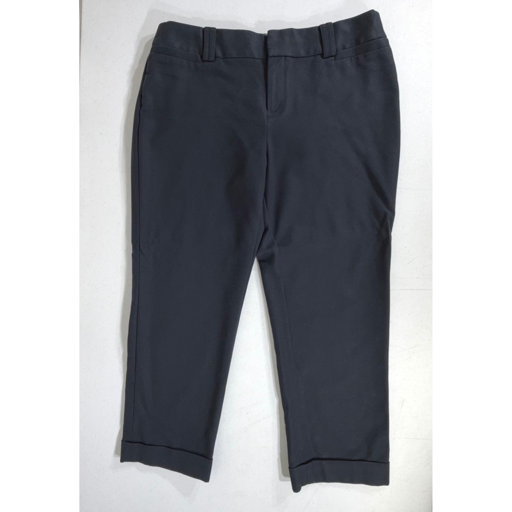Banana‎ Republic Martin Fit Pants 14 (32x25) Black Stretch Cropped Cuffed Dress